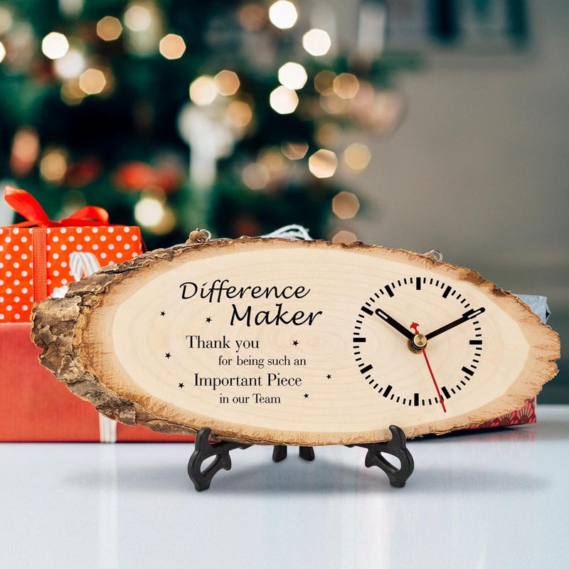 Calibron Boss Gifts for Men Women Wooden Clock, Employee Appreciation Gifts for Coworkers, Boss Day Appreciation Gifts, Difference Maker Gifts DIY Clock - Image 4